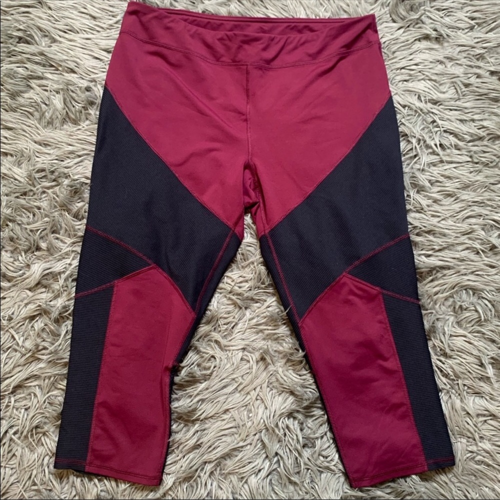 Plus Size Champion Maroon and Black Leggings